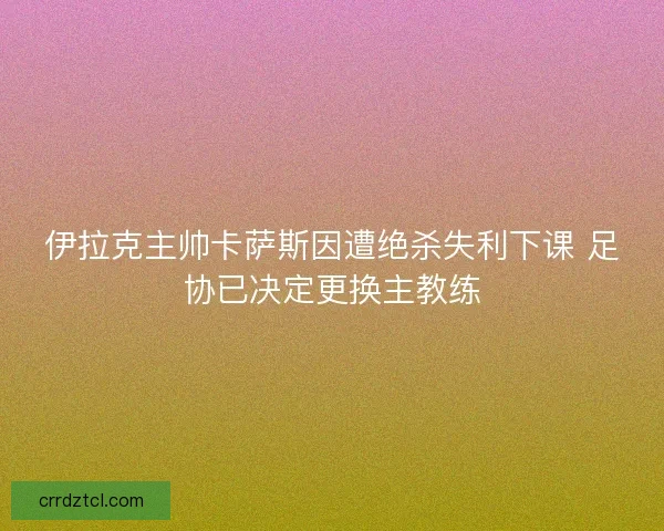 伊拉克主帅卡萨斯因遭绝杀失利下课 足协已决定更换主教练